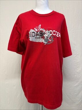 adidas Red Soccer Graphic T-Shirt